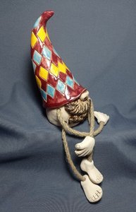 Гномік ( шапочка в бордово-жовтий ромбік, 18 см) - зображення 3