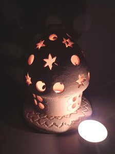 Біла зоряна хатинка маленька кругла (14 см. глазурована) - зображення 4