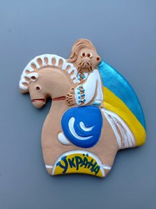 Магніт Козак на коні з прапором - зображення 1