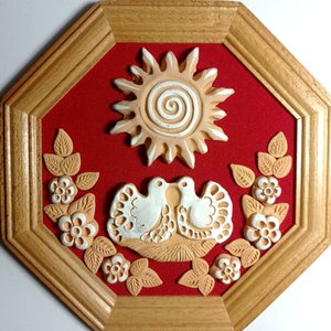 Пара голубів в гніздечку (18 х 18 см. серезні восьмикутні) - зображення 4