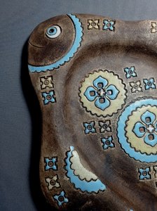 Велике блюдо "Рибка Берегиня" (41 х 25 см молочена кераміка) - зображення 2