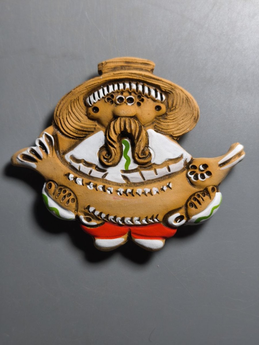 Дід зі щукою  (магніт 11 см затінений) - зображення 1