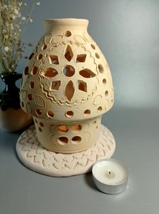 Ажурна світла хатинка-аромалампа (велика кругла 15 см) - зображення 3