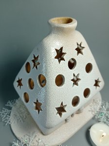 Біла зоряна хатика прямокутна (15 см. глазурована) - зображення 5