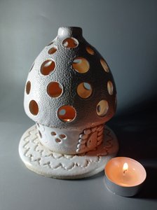 Біла хатинка в горошок (14 см. глазурована) - зображення 3