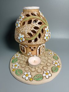 Весняний будиночок з квітучими гілочками (круглий 16 см) - зображення 2