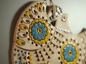 Горлиця (18 см. декоративна глазурована пташка-підвіска) - зображення 2