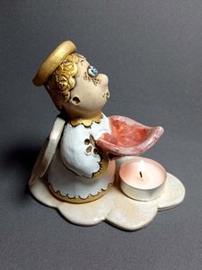 Янгол-дівчинка з сердечком на хмаринці (аромалампа затемнена) - зображення 2
