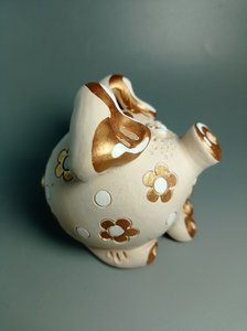 Красуня Хрюша в квіточку золотаво-бронзова - зображення 3