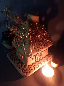 Хатинка зі сніжинкою затемнена (15 см. прямокутна) - зображення 3