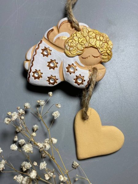 Ангелик маленький з підвіскою сердечком для підпису (7 см) - зображення 1